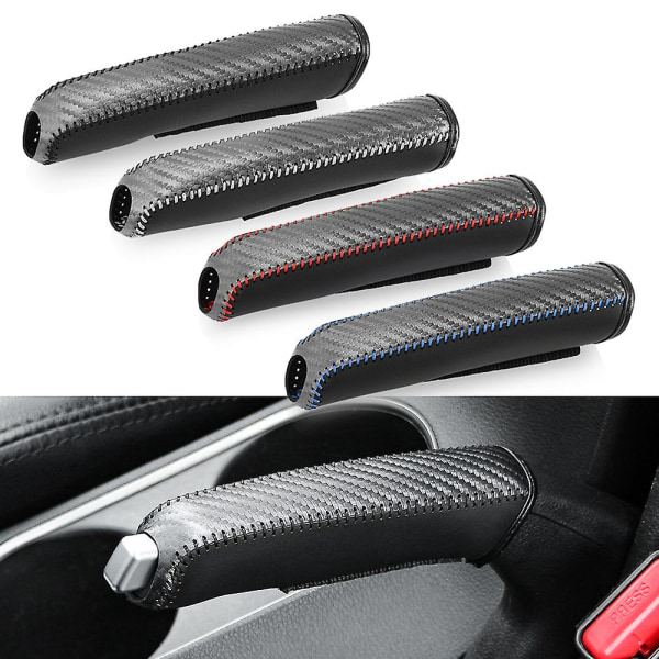 Carbon Fiber Auto Læder Gear Håndbremse Cover Til Fiat Abarth 595 Abarth 500 Abarth 124 Spider