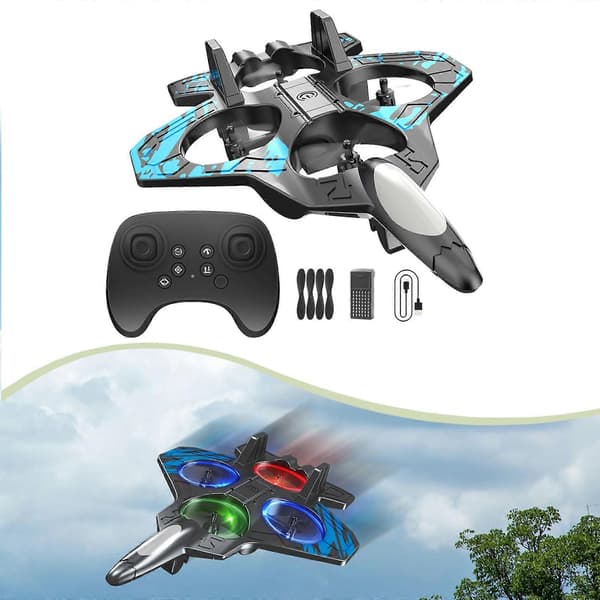 RC-flygplan för barn, flygplansleksak, lätt att flyga, intelligent svävande RC-glidflygplan 360° blue