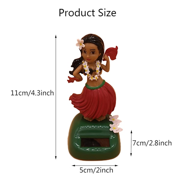 1 Pack Solar Powered Hula Girl Bobble Skaka på huvudet Docka Bil Dashboard Dans Light green Mushroom