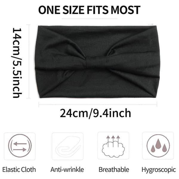 4-pack pannband för kvinnor, breda hårband för flickor, elastiska löparband