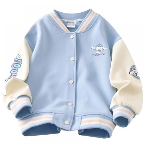 Kawaii Sanrio Cinnamoroll Baseball Uniform til Piger Børn Anime Tegneserie Jakke Sød og Sød Jakke Forår Efterår Børnetøj Cinnamoroll 120CM