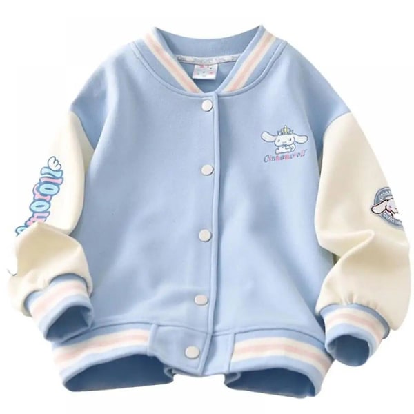 Kawaii Sanrio Cinnamoroll Jentebaseballuniform Barn Anime Tegneseriejakke Søt og søt jakke vår høst barneklesplagg Cinnamoroll 160CM