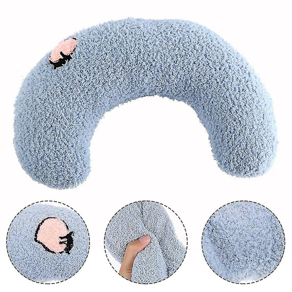 Mjuk hundsäng lugnande kuddar husdjur nackkudde för valp ultra mjuk fluffig husdjur lugnande leksak halv munk cuddler Blue