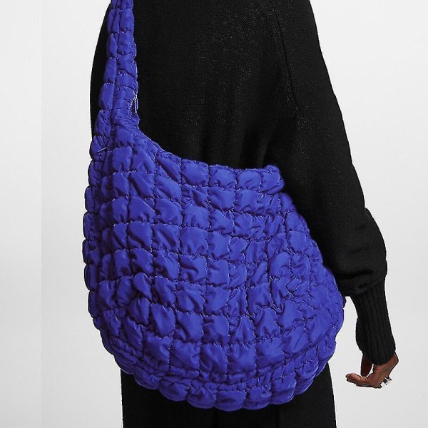 Høst og vinter Ny COS Cloud Bun Liten og stor kapasitet Dumpling Bun Crossbody Down Bun Big Bag Blue Large