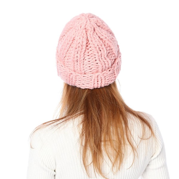 Strikket Beanie til Kvinder Vinter Ensfarvet Simpel Tyk Hue Udenrigshandel Varmt Ørebeskyttelse Beanie Coff Coffee Average size
