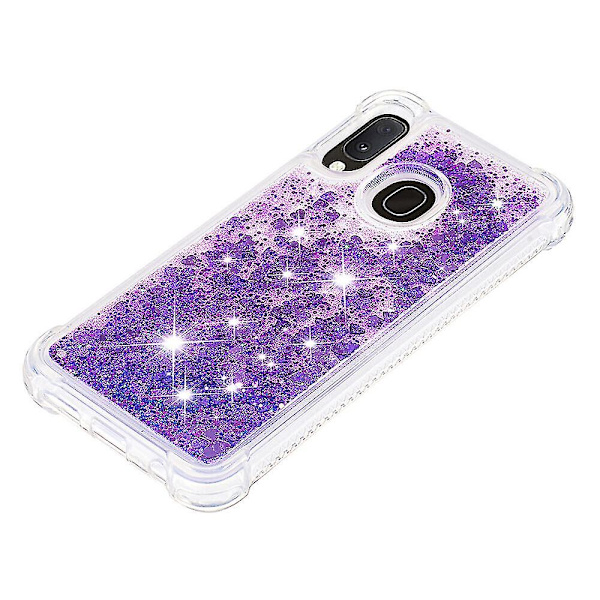 Kompatibel Samsung Galaxy A20e/a10e Case Glitter Flytande Transparent Glittrande Glänsande Bling Kristallklart flytande Quicksand Cover Tpu Silikon - Lila
