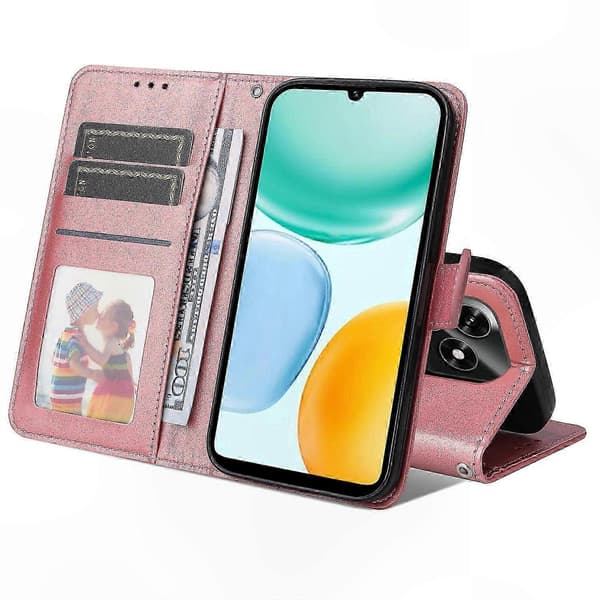 PU-läderplånboksfodral för Honor X5c Plus, Folio Flip Telefonfodral