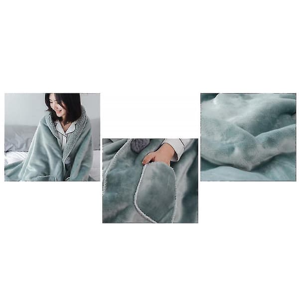 Bløde, Løse og Behagelige Fleece-Blanket-Hættetrøjer til Voksne - Blå
