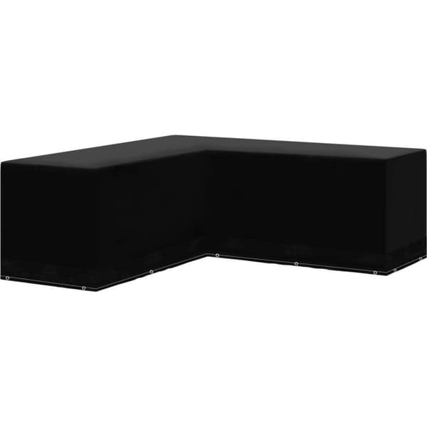 Trädgårdsmöbelöverdrag L-format 12 öljetter 250x90x90 cm vidaXL Black