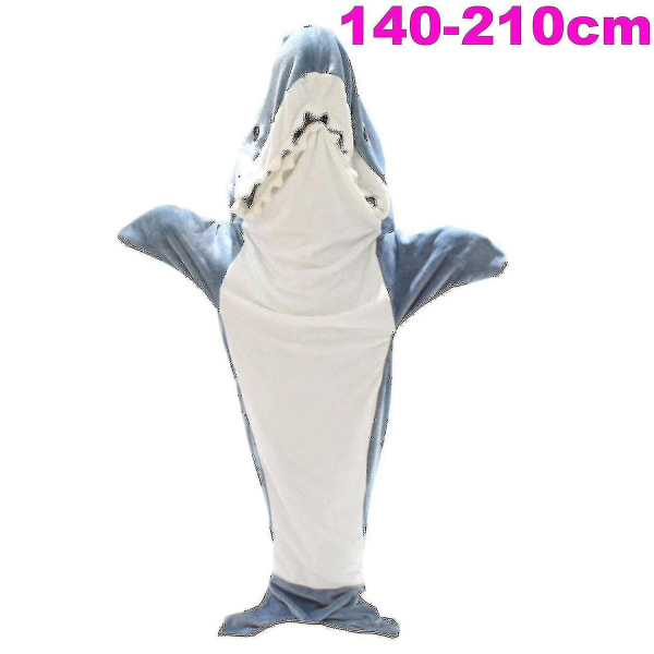 Shark Blanket hættetrøje Voksen - Shark Onesie Voksen Bærbart Tæppe - Shark Blanket Super Blød Hyggelig Flanel hættetrøje Shark Sovepose-scntcv-yzy 190x90