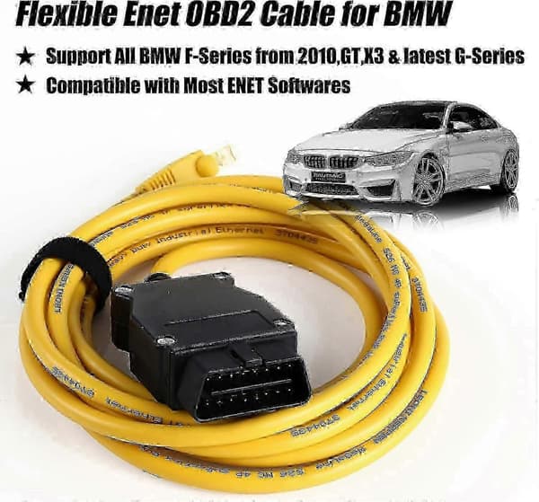 9.84ft RJ45 ENET OBD2-kabel för F-seriens kodning Kompatibel med ESYS ICOM ISTA Bootmod3 Bimmercode-verktyg