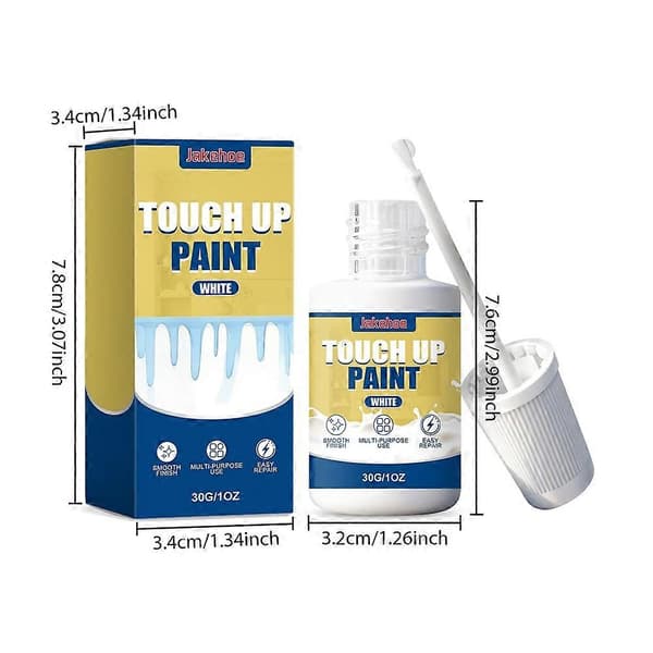 30g Hvid Emaljemaling, Stærk Hvid Maling Touch-up Pen til Reparation af Badekarsemalje 2pcs