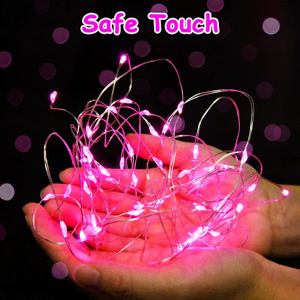 Rosa fe-lys, 3M/10ft 30LED Halloween-dekorasjonslys, batteridrevne oransje lysstrenger for Halloween, juledekorasjoner Pink