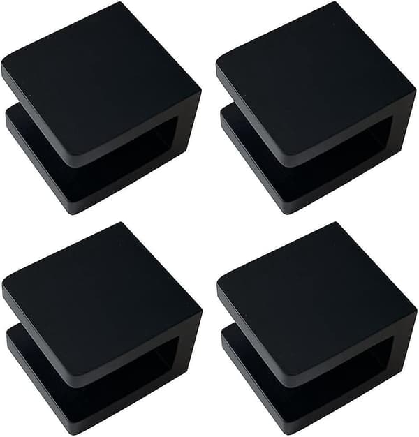 (4, Mat Sort) Glasklemme, Borfri Glasholder Glashyldebeslag Glasklips Støtte til 8mm - 10mm Glas