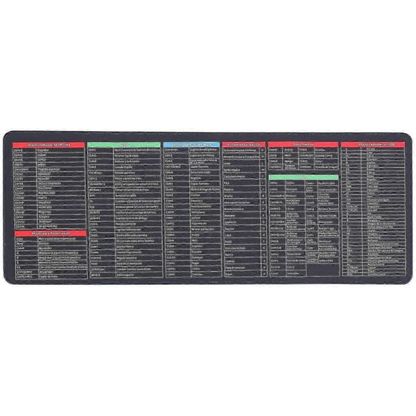 Spansk Excel Jukselapp Musematte 300X800X3mm Multifunksjonell Skrivebords Gamingmatte 79.00X30.00X0.30CM