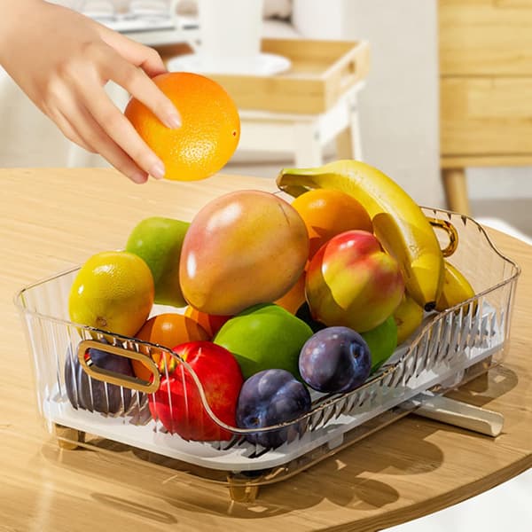 Vit Transparent Multifunktionell Diskställ, Diskställ i Plast för Skåp