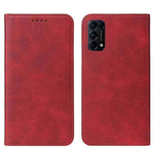 Magnetiskt läderfodral för OPPO Find X3 Lite Red