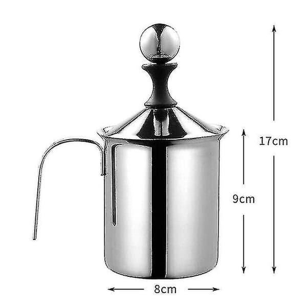Rustfrit manuel mælkeskummer kaffemaskine, 1 pakke