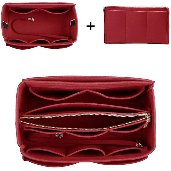 Väska Organizer Insert, Filt Väska Organizer Med Dragkedja, Handväska & Tote Shaper För Speedy Neverfull Tote S