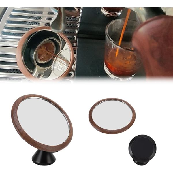 Valnötssvart kaffeextraktionsspegel, 360° rotationsjusterbar espressospegel för att observera kaffeflödeshastigheten