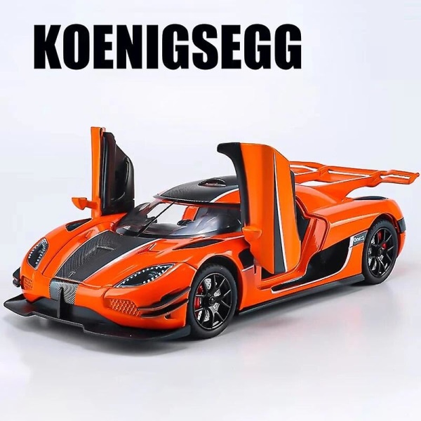 1:24 Koenigsegg One 1 One:1 Alloy Die Cast Legetøj Bilmodel Lyd og lys Træk tilbage Børnelegetøj Samleobjekter Fødselsdagsgave Blue