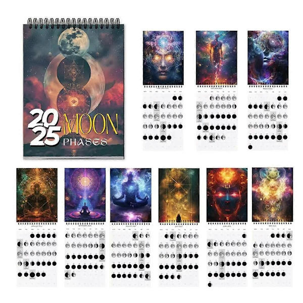Månefas Kalender 2025 12 Månader Månefaser Väggkalender Månadskalender & Daglig Organiserare 2025 Väggkalender As Shown