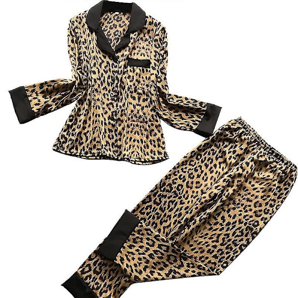 Långärmade Pyjamas i Leopardmönster - Höstmode L