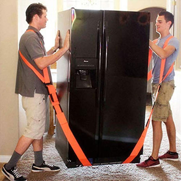 Carrier Moving, 2 People Of The Strap, Transportbælte, Møbelbælte, Løftebælte Orange