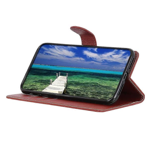 Plånboksfodral för OnePlus 13 PU Läder Telefonskal Litchi Textur Brown