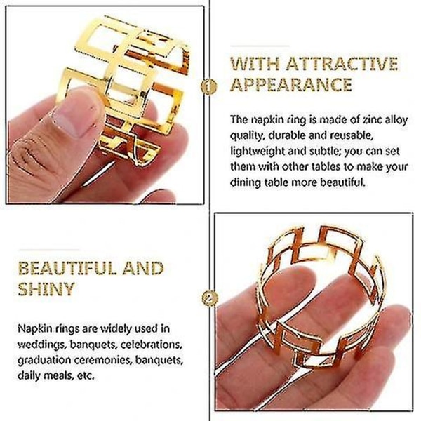 12 stk. Kreative Servietringe silver