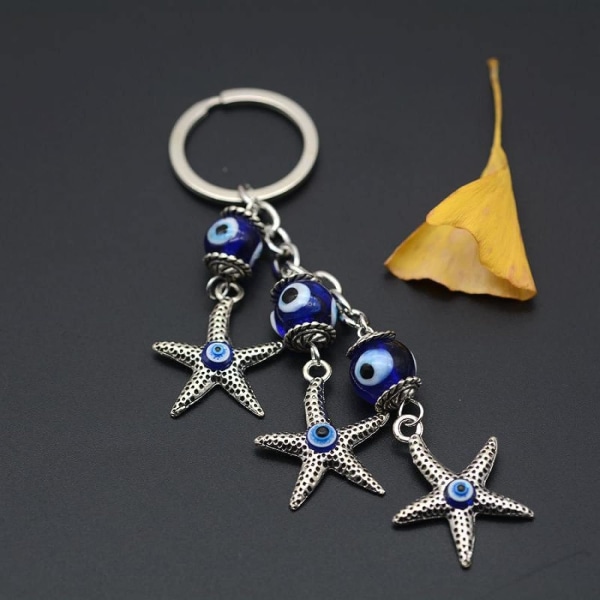 Lucky Starfish formet nøglering Devil Blue Eye nøglering bil nøglering charme gave