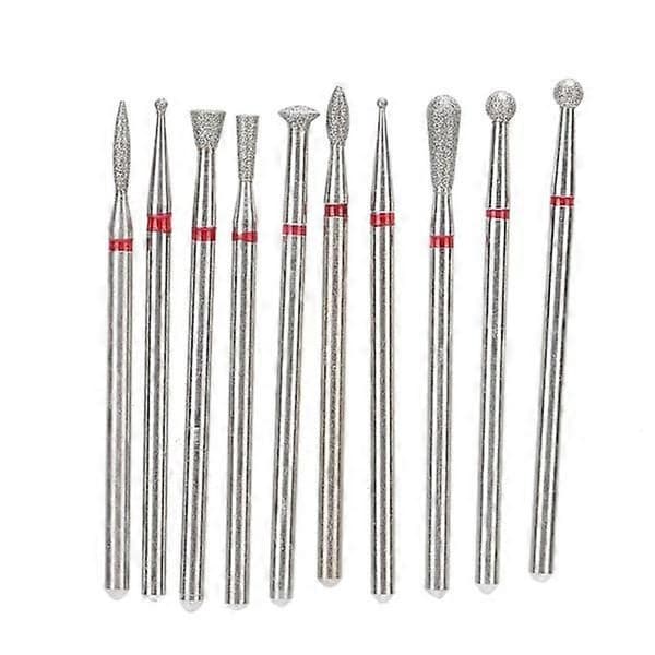 10 stk. negleboremaskine bits bur slibemaskine multi form fræsning fjernelse polering manicure værktøjer.