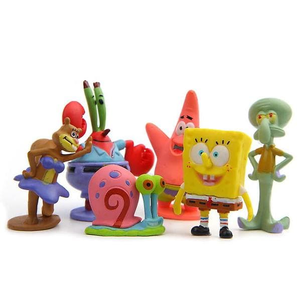 6 stk./sæt 3-6 cm Svamp Figur Bob Krabba Boss Patrick Star Action Fi