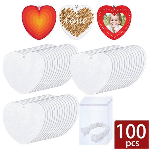 100 stykker sublimering luftfriskeremner DIY luftfrisker duftende blank bilpresset filt til DI White