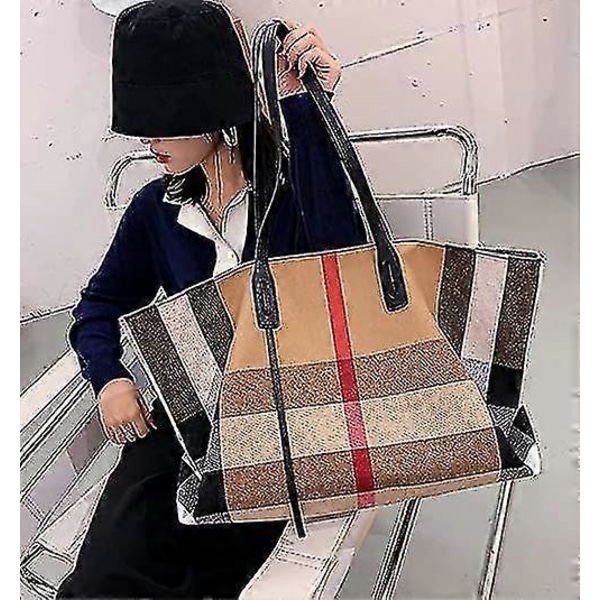 Håndvesker for kvinner Canvas Mote Stor Kapasitet Romslig Veske Dame Crossbody Veske Mote Tote Topp