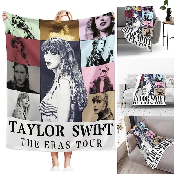 Taylor Swift The Eras Tour Filt Throw Soft Warm Fluffy Filt för sovrum, soffa, festdekorationspresent (FMY) 100*130