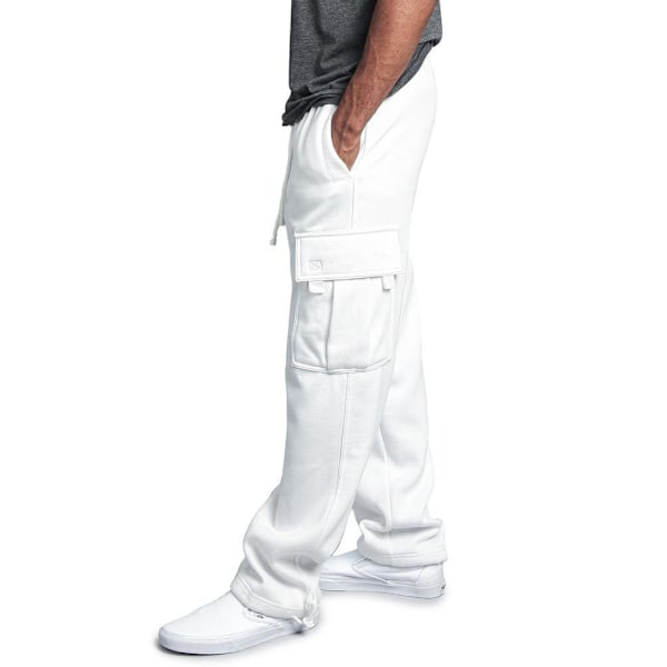 Nya Lediga Rak Overaller med Flera Fickor för Män White XL