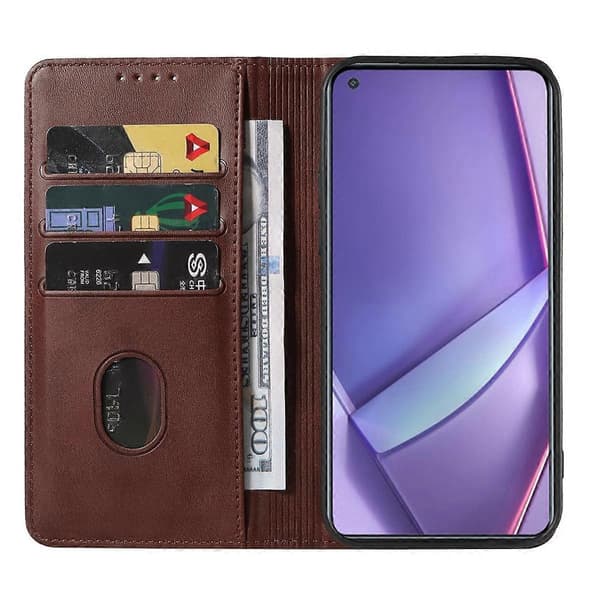 Magnetiskt läderfodral för OPPO Ace2 Brown