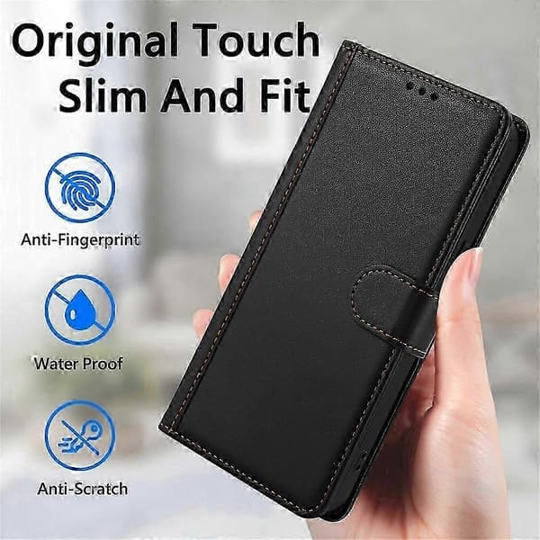 Læderetui med \"Skin Feel\" til iPhone 7 Plus og 8 Plus Black