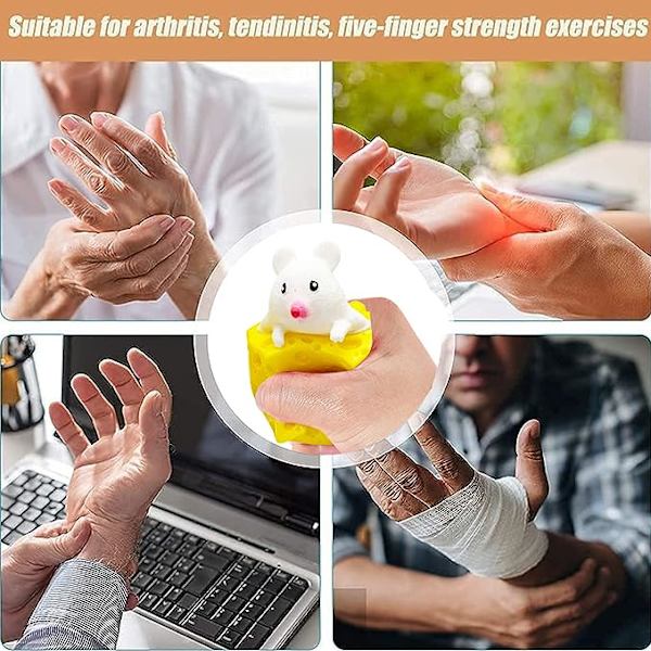Squishable and Seek Figurer Stressbusting Ost Legetøj Dovendyr Blok Stress Legetøj Relief og Ost Mus Skjul Toy Cove Vogn Legetøj (A, One Size)