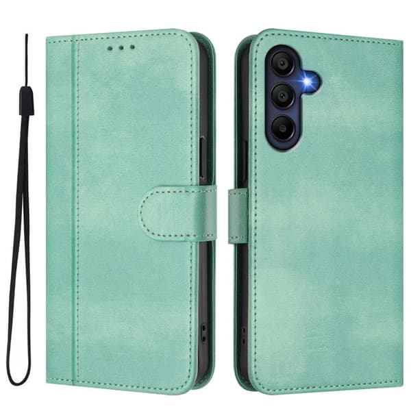 Samsung Galaxy A17 5G Retro Leather Case with Line Stitching Mintgrön