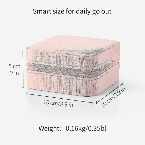 Lille smykkeskrin i kunstlæder til rejser, smykkeorganisator, display, opbevaringsboks