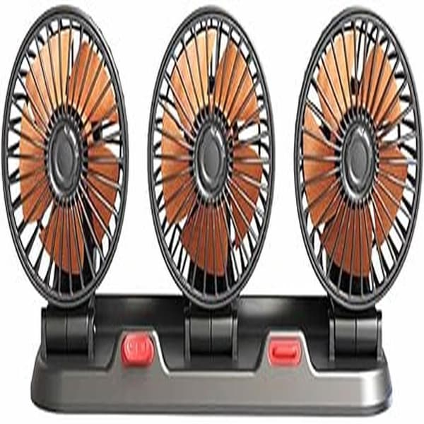 Automatisk køleventilator - Ventilator med tre hoveder til køretøjer - 24V bilventilator, 2 hastigheder, lydløs ventilator, køleventilator