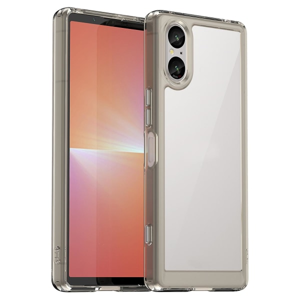 Til Sony Xperia 5 V Taske TPU+Akryl Mobiltelefon Rygbeskytter Cover-Rød Transparent Style D Sony Xperia 5 V