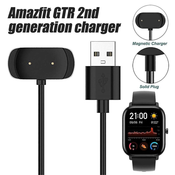 Laddarkabel kompatibel med Amazfit Gts 2, Gts 2 Mini, Gts 2e, Gtr 2, Gtr 2e, Gts 4 Mini, T-rex Pro, Bip 3, Bip U, USB laddkabel dockningskabel