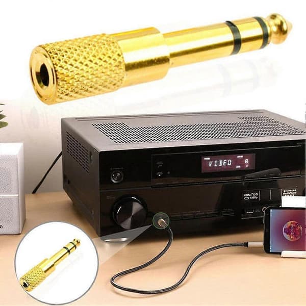 3,5 mm fatning til 6,35 mm jackstik lydkonverter hovedtelefonadapter