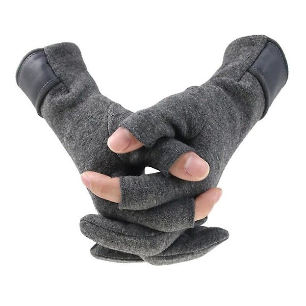 Men 2 Fingers Exposed Cycling Gloves Waterproof Touch Screen Winter Riding Scooter Motor Accessories Fishing Bicycle Warm Gloves~1083