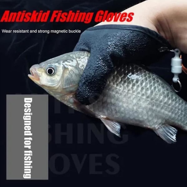 Kalastushansikkaat Kalastajakäsine magneettikoukuilla, ammattimainen liukumaton kalanmetsästyskäsine, viilto- ja pistosuojattu Right Hand Glove
