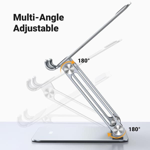 Tablet Stand for Desk, Dual Aluminum Stands, Adjustable Multiple Angle, Home Office Accessories