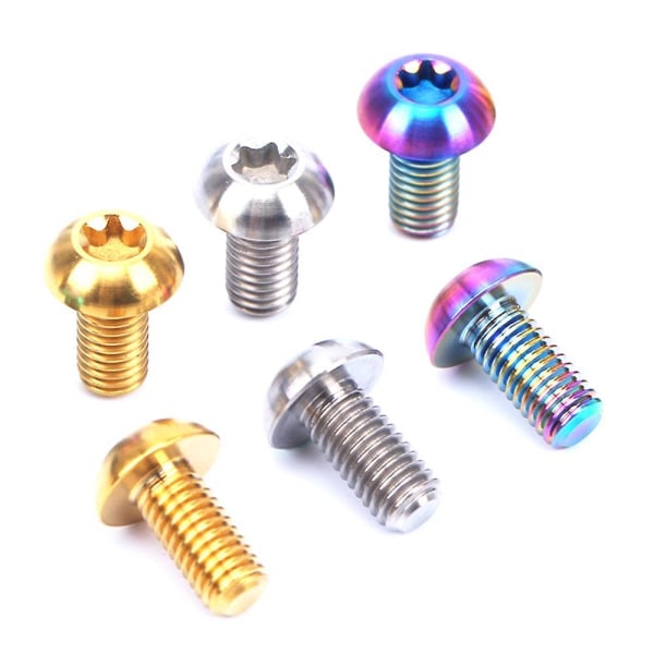 12X M5*10mm Skivbromsrotorbultar T25 Torx Titanium TI Cykelskruv